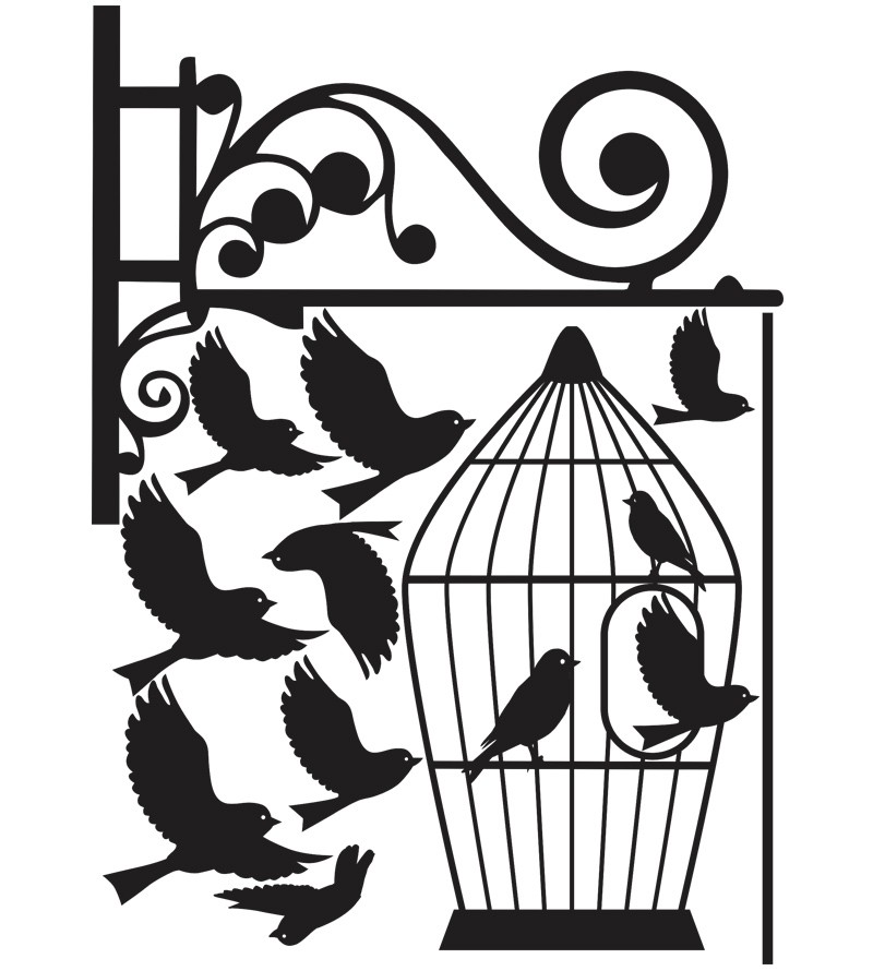 Adesivo Gaiola Pássaros
