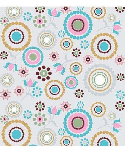 Papel de parede com fundo cinza (gelo) e detalhes em cores clara - Teen 14